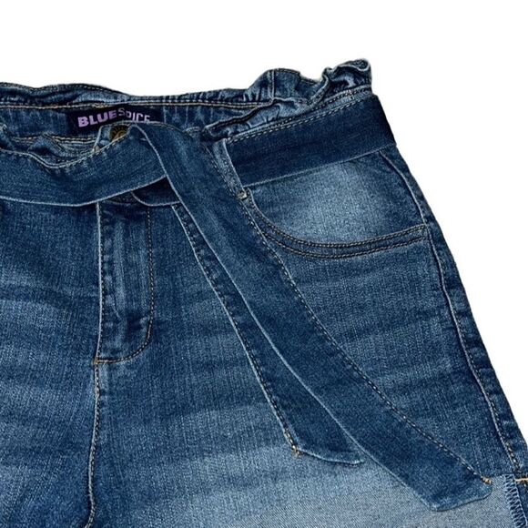 Blue Spice Paper Bag Rolled Hem Jean Shorts - Picture 3 of 8